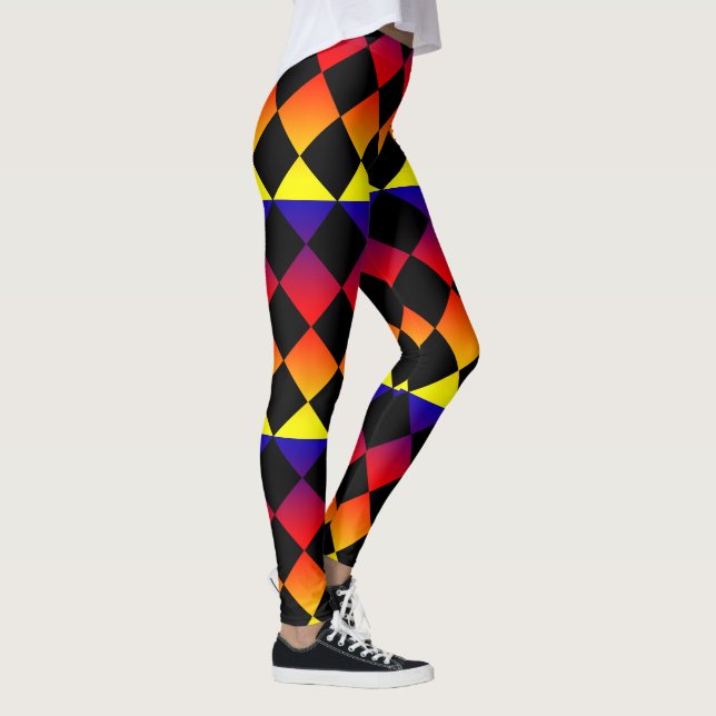 Abstract Triangles, Rainbow Colour Ladies Leggings (Right)