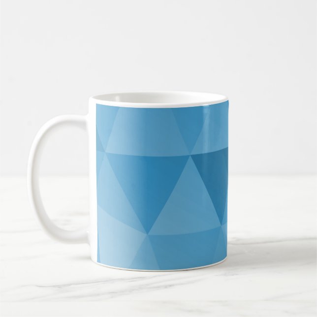 Abstract Triangles Seamless Pattern - Blue Version Coffee Mug (Left)