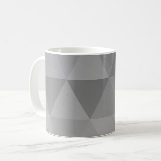 Abstract Triangles Seamless Pattern - Grey Version Coffee Mug (Front Left)