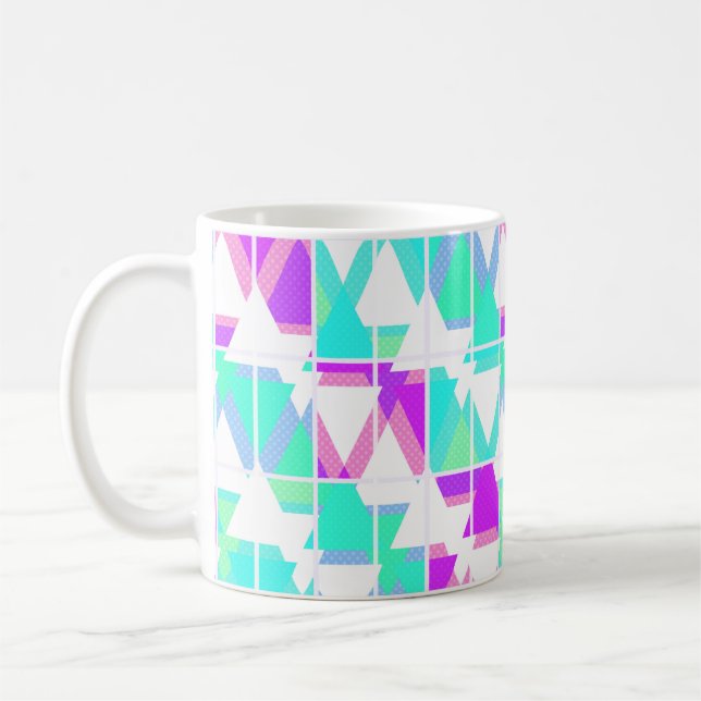 Abstract triangles shapes geometrical print patter coffee mug (Left)