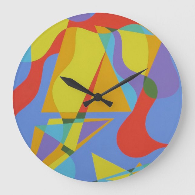 Abstract Triangular Celebration Large Clock (Front)