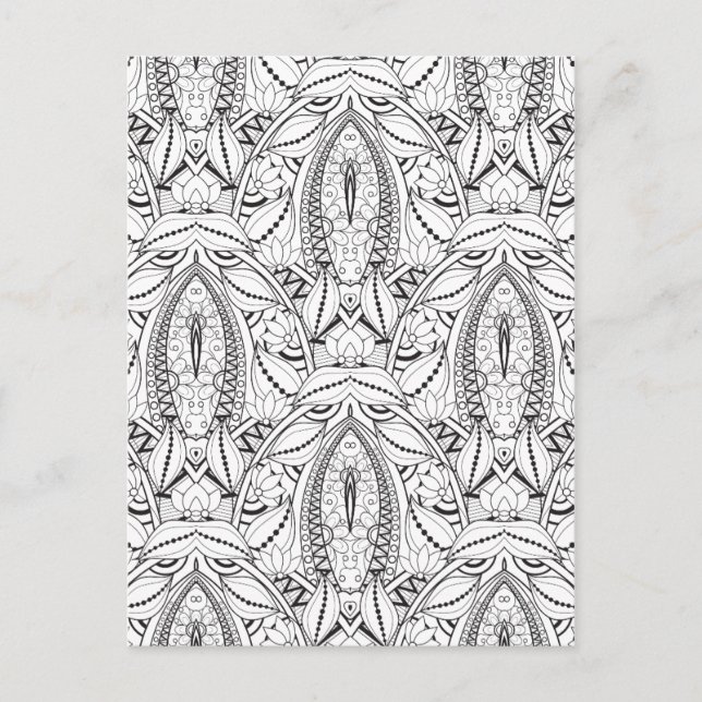 Abstract Tribal Doodle Postcard (Front)