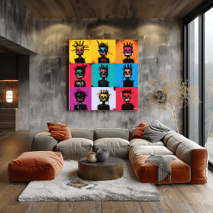 Abstract Tribal Graffiti Characters Bold Grid Poster