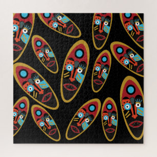 abstract tribal mask design jigsaw puzzle