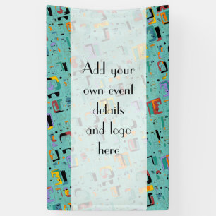 Abstract tribal maya ancient faces pattern 1 banner