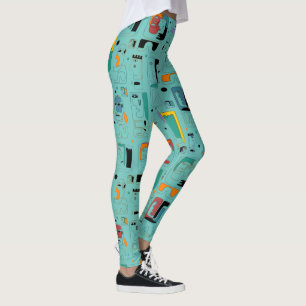 Abstract tribal maya ancient faces pattern 1 leggings