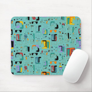 Abstract tribal maya ancient faces pattern 1 mouse pad