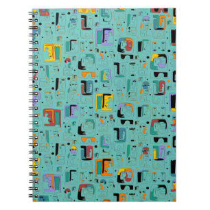Abstract tribal maya ancient faces pattern 1 notebook