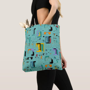 Abstract tribal maya ancient faces pattern 1 tote bag