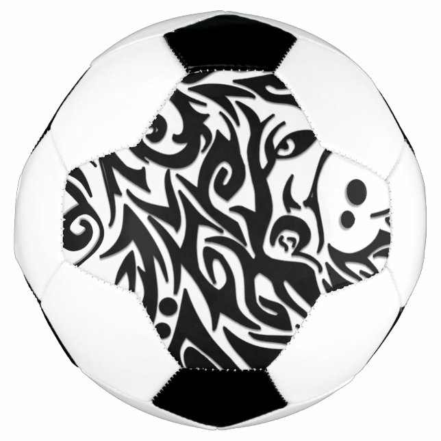 Abstract Tribal Wolf Soccer Ball (Front)