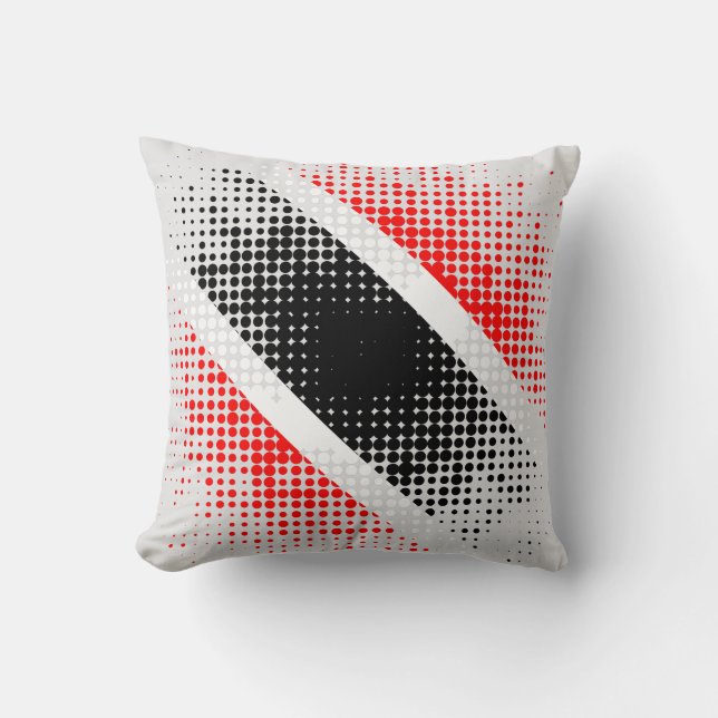 Abstract Trinidad & Tobago Dot Pattern on GREY Cushion (Front)
