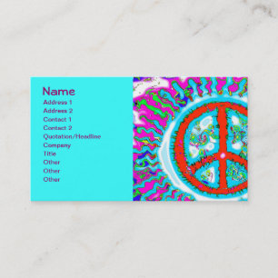 Abstract Trippy Peace Sign Business Card