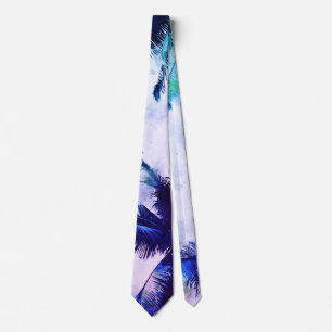 *~* Abstract Tropical AP25 Exotic Beach Palm Tree Tie
