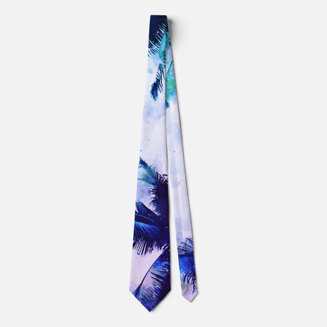 *~* Abstract Tropical AP25 Exotic Beach Palm Tree Tie (Front)