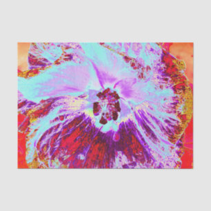 Abstract Tropical Aqua and Purple Hibiscus Flower Tissue Paper