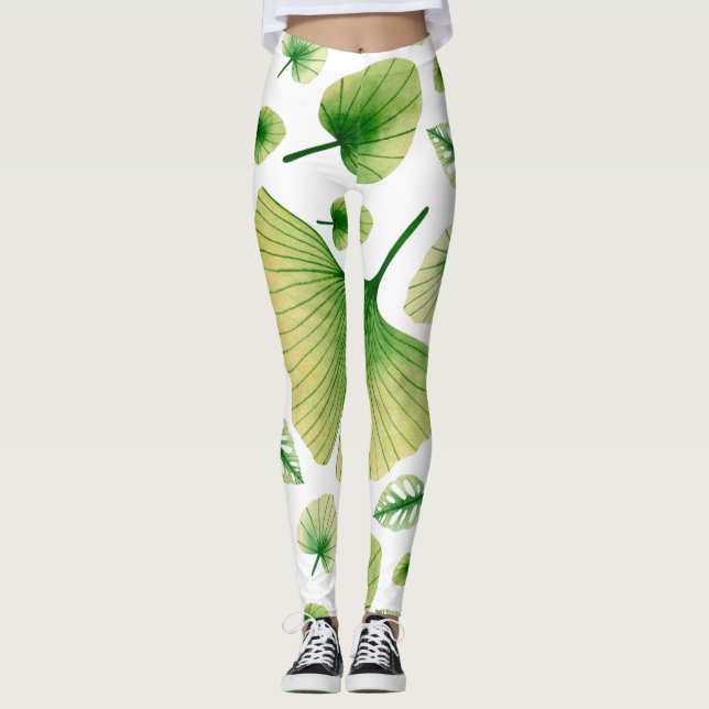 Abstract Tropical Art Leggings (Front)