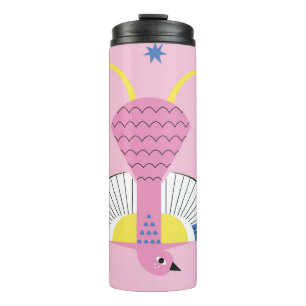 Abstract Tropical Bird: Bright Vintage. Thermal Tumbler