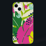 Abstract Tropical Case-Mate iPhone Case<br><div class="desc">Design features illustrated tropical leaves and abstract shapes in bright colours.</div>