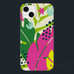 Abstract Tropical Case-Mate iPhone Case<br><div class="desc">Design features illustrated tropical leaves and abstract shapes in bright colours.</div>