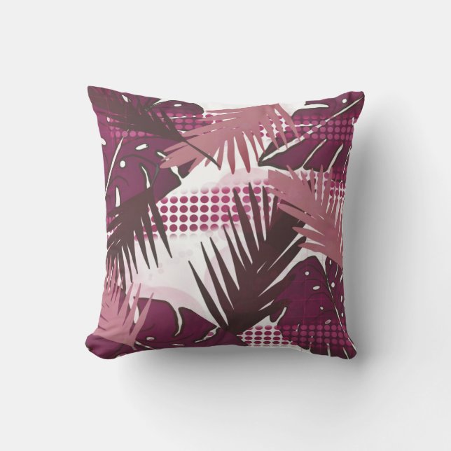 Abstract tropical flower botanical cushion (Front)
