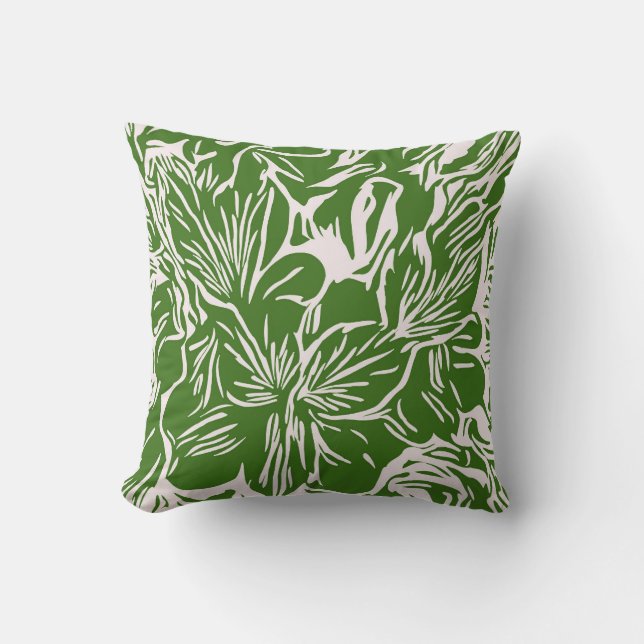 Abstract tropical flower botanical cushion (Front)