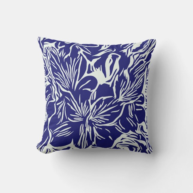 Abstract tropical flower botanical cushion (Front)