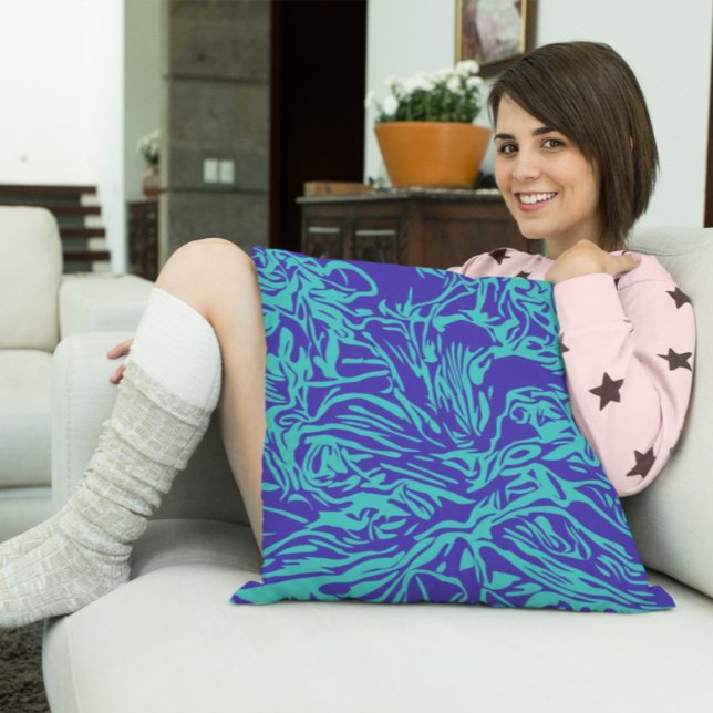 Abstract tropical flower botanical cushion (Creator Uploaded)