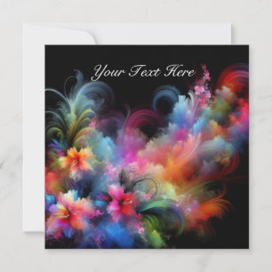 Abstract Tropical Flower Bouquet Invitation