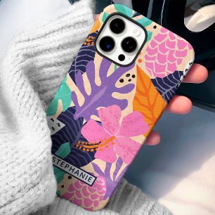 Abstract Tropical Jungle Custom Name iPhone 16 Pro Max Case