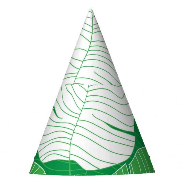 Abstract tropical leaf, artistic painting. party hat (Front)