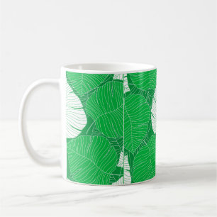 Abstract tropical leaf painting design coffee mug