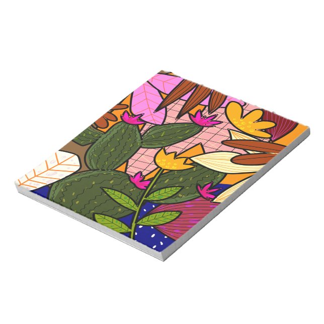 Abstract tropical leaves and flowers   notepad (Rotated)