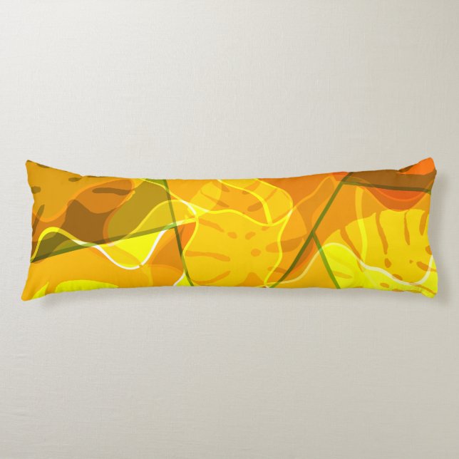 ABSTRACT TROPICAL LEAVES BODY CUSHION (Front)