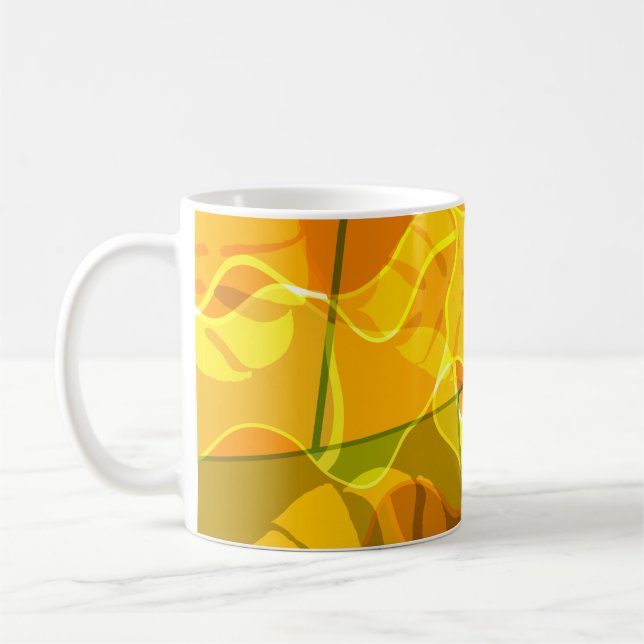 ABSTRACT TROPICAL LEAVES  COFFEE MUG (Left)