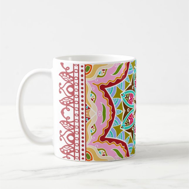 Abstract Tropical Leaves Diverse Pattern Coffee Mug (Left)