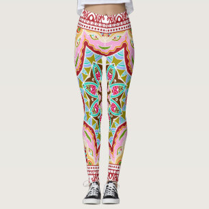 Abstract Tropical Leaves Diverse Pattern Leggings