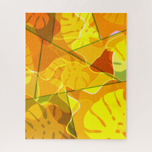 ABSTRACT TROPICAL LEAVES  JIGSAW PUZZLE