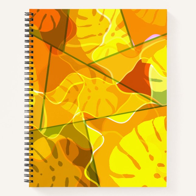 ABSTRACT TROPICAL LEAVES  NOTEBOOK (Front)