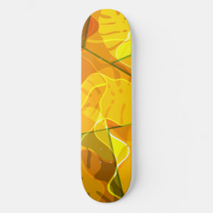 ABSTRACT TROPICAL LEAVES  SKATEBOARD