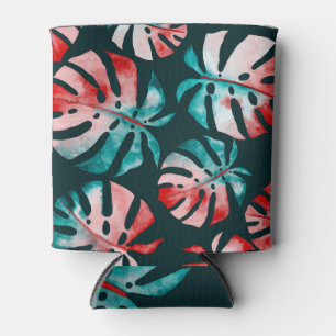 Abstract Tropical Leaves, Watercolor Bright. Can Cooler