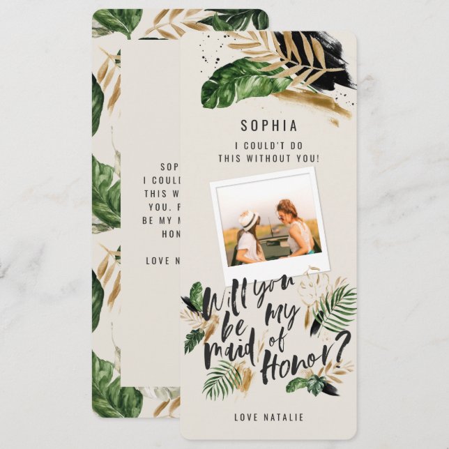 Abstract tropical Maid of Honour photo (Front/Back)