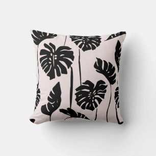 Abstract Tropical Monstera Palm Art Cushion