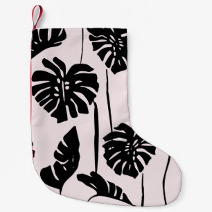 Abstract Tropical Monstera Palm Art Small Christmas Stocking