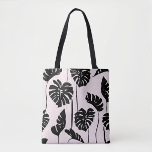 Abstract Tropical Monstera Palm Art Tote Bag