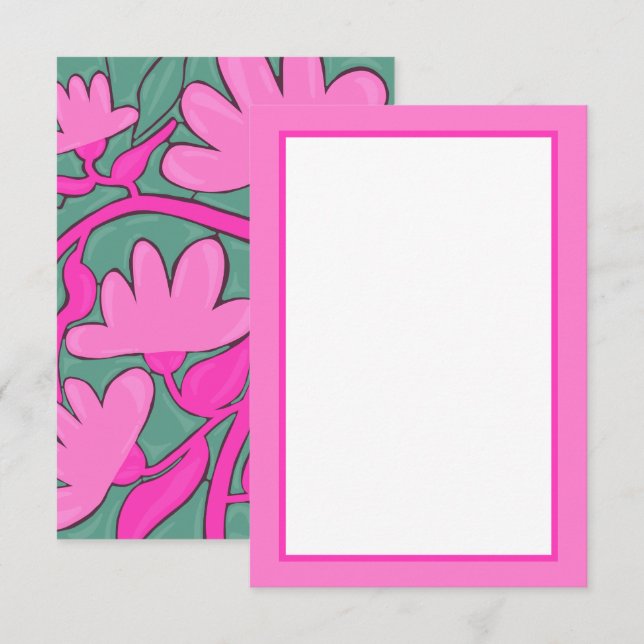 Abstract Tropical Motif Flat Card (Front/Back)