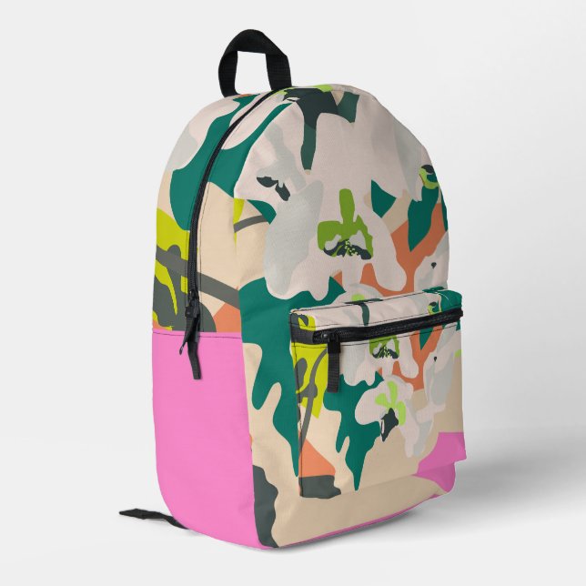 Abstract Tropical Orchids Modern Home Decor  Printed Backpack (Back Corner Left)