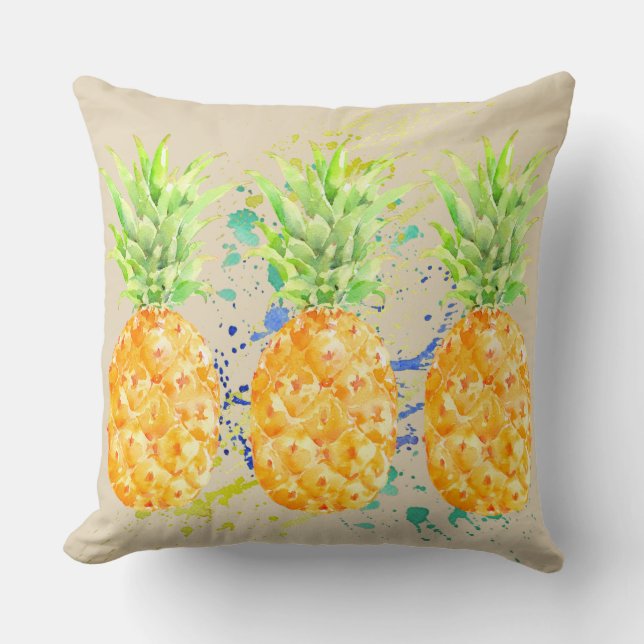 Abstract Tropical Pineapples Cushion (Front)