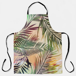 Abstract Tropical Plants: Vintage Illustration Apron