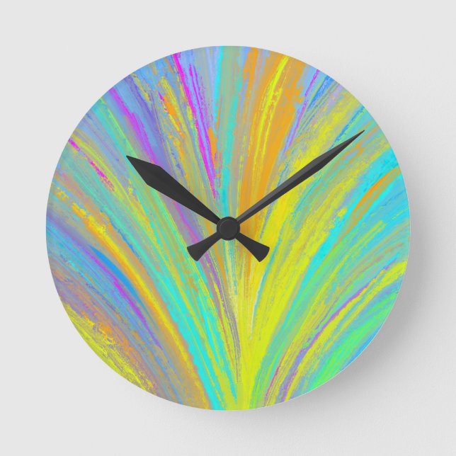 Abstract Tropical Summer Fun Round Clock (Front)