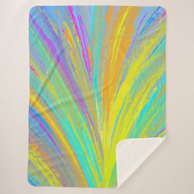 Abstract Tropical Summer Fun Sherpa Blanket (Front)